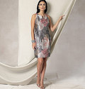 Notch-Neck Back-Cutout Dress, Kay Unger Notch-Neck Back-Cutout Dress, Kay Unger