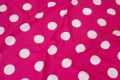 Pink cotton-jersey with 5 cm big white dots Pink cotton-jersey with 5 cm big white dots