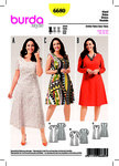 Dress, Panel Seams, Flared Hem Dress, Panel Seams, Flared Hem