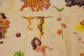 Woven cotton with Jungleboook motifs Woven cotton with Jungleboook motifs