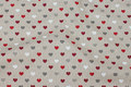 Deko-fabric in linen-look with small hearts and gold-glitter Deko-fabric in linen-look with small hearts and gold-glitter