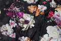 Charcoal viscosejersey with beautiful flowers in digital-print Charcoal viscosejersey with beautiful flowers in digital-print