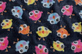 Navy, supersoft micro-fleece with colorful baby-birds Navy, supersoft micro-fleece with colorful baby-birds