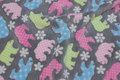 Grey supersoft micro-fleece with polar bears in pastel-colors Grey supersoft micro-fleece with polar bears in pastel-colors