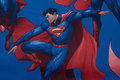 Blue, firm cotton with big Superman motifs Blue, firm cotton with big Superman motifs