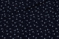 Double-woven cotton-crepe in navy with small white 2 cm flowers Double-woven cotton-crepe in navy with small white 2 cm flowers