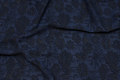 Denim-blue blouse-polyester with discrete army flowers Denim-blue blouse-polyester with discrete army flowers