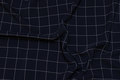 Navy blouse-polyester with fine, white line-checks Navy blouse-polyester with fine, white line-checks