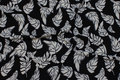 Lightweight, black blouse-polyestercrepe with white leaves Lightweight, black blouse-polyestercrepe with white leaves