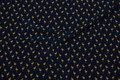 Navy blouse-micropolyester with small brass-yellow flamingos Navy blouse-micropolyester with small brass-yellow flamingos