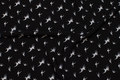 Black viscose-mousselin with small white swallows Black viscose-mousselin with small white swallows