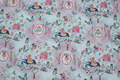 Fin mint-colored cotton satin with elves Fin mint-colored cotton satin with elves
