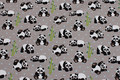 Light grey cotton-jersey with 4 cm pandas Light grey cotton-jersey with 4 cm pandas