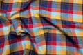 Checked cotton in navy, red and yellow Checked cotton in navy, red and yellow