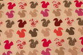 Off white cotton with squirrels in pink and grey colors Off white cotton with squirrels in pink and grey colors