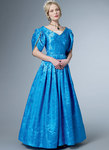 Dress with Boned Bodice, Lined Tulip Sleeves, and Chemisette Dress with Boned Bodice, Lined Tulip Sleeves, and Chemisette