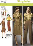 Plus Size Blouse, Skirt, Trousers & Lined Jacket: Retro 1940´s Plus Size Blouse, Skirt, Trousers & Lined Jacket: Retro 1940´s