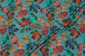 Jade-green cotton-jersey with fine leaves Jade-green cotton-jersey with fine leaves