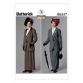 Notch-collar jackets and floor-length skirts Notch-collar jackets and floor-length skirts