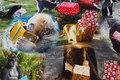 Cotton-jersey with wild animals with christmas presents Cotton-jersey with wild animals with christmas presents