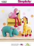 Stuffed Hippo, Giraffe and Flamingo Stuffed Hippo, Giraffe and Flamingo