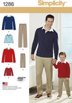 Boys and Mens Classic Trousers and Knit Shirt Boys and Mens Classic Trousers and Knit Shirt