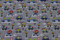 Grey cotton-jersey with kidsmotifs Grey cotton-jersey with kidsmotifs