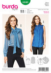 Blouse, Concealed Buttonhole Band, Collar with Bow-Tie Blouse, Concealed Buttonhole Band, Collar with Bow-Tie