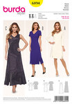Dress, Section Seams, V-Neck Dress, Section Seams, V-Neck