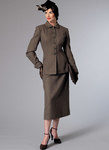 Jacket with Shaped Pockets and Midi-Length Skirt Jacket with Shaped Pockets and Midi-Length Skirt