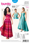 Evening dress, corset dresstop, rearward loop closure Evening dress, corset dresstop, rearward loop closure
