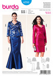 Jacket, emphasized waist, godet skirt, gored skirt Jacket, emphasized waist, godet skirt, gored skirt