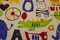 Off-white cotton with fun animals in colors Off-white cotton with fun animals in colors
