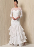 Sweetheart-Neckline Gowns with Flounces Sweetheart-Neckline Gowns with Flounces