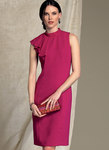 Asymmetrical Draped-Neck Dress - Badgley Mischka Asymmetrical Draped-Neck Dress - Badgley Mischka