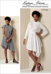 Stand-up Collar, Diagonal Waist-Detail Dresses - Kathryn Brenne Stand-up Collar, Diagonal Waist-Detail Dresses - Kathryn Brenne