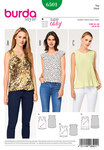 Top, V-Neck, Hem Flounce Top, V-Neck, Hem Flounce