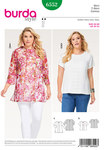 Shirt, Blouse, Fabric Mix, with Piping Shirt, Blouse, Fabric Mix, with Piping
