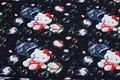 Black cotton-jersey with cute cats Black cotton-jersey with cute cats