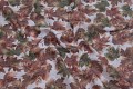 Brown-army-white batiste with large leaves Brown-army-white batiste with large leaves