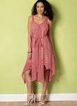 Handkerchief or Straight-Hem Dresses with V-Neck Handkerchief or Straight-Hem Dresses with V-Neck