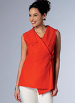 Sleeveless Wrap Tops with Draped Shawl Collar Sleeveless Wrap Tops with Draped Shawl Collar