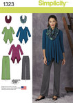 Misses´ Knit Tunics, Trousers and Infinity Scarf Misses´ Knit Tunics, Trousers and Infinity Scarf
