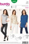 Top, Waterfall Neckline, Overcut Shoulders Top, Waterfall Neckline, Overcut Shoulders