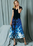 Surplice Top and Full, Pleated Skirt, Kay Unger Surplice Top and Full, Pleated Skirt, Kay Unger