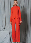 Diagonal-Seam Top and Pleated Pants, Custom Fit Diagonal-Seam Top and Pleated Pants, Custom Fit
