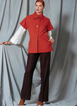 Asymmetrical Collar Jacket, Drop-Shoulder Shirt, and Straight-Leg Pants, Paco Peralta Asymmetrical Collar Jacket, Drop-Shoulder Shirt, and Straight-Leg Pants, Paco Peralta