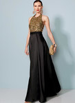 Halter-Neck, Pleated Floor-Length Dress, Badgley Mischka Halter-Neck, Pleated Floor-Length Dress, Badgley Mischka