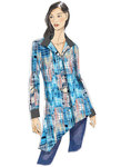 Asymmetrical-hem, button-down tunics Asymmetrical-hem, button-down tunics