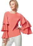 Princess Seam Tops with Flared Sleeve Variations, Vogue Easy Options Princess Seam Tops with Flared Sleeve Variations, Vogue Easy Options